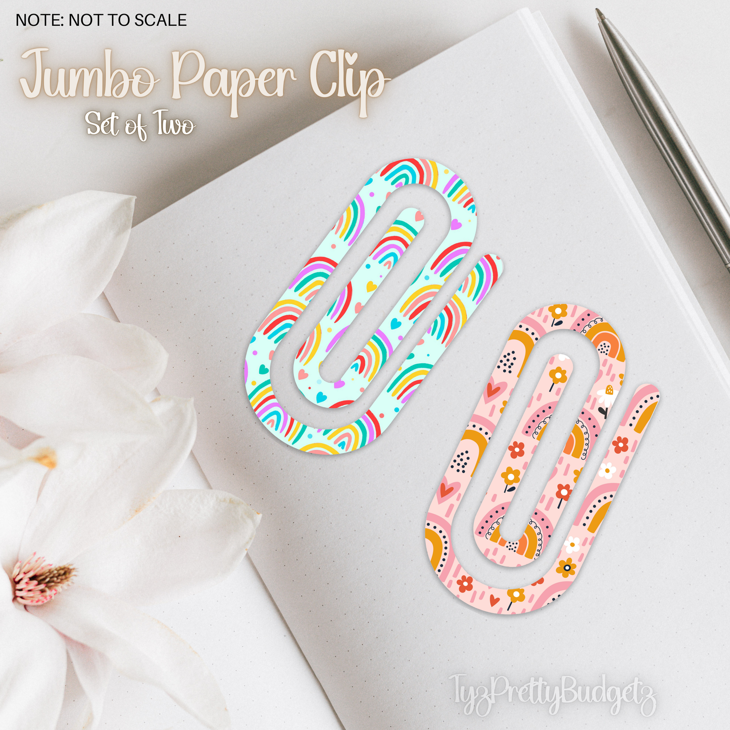 Cute Rainbow Jumbo Paper Clip set of 2