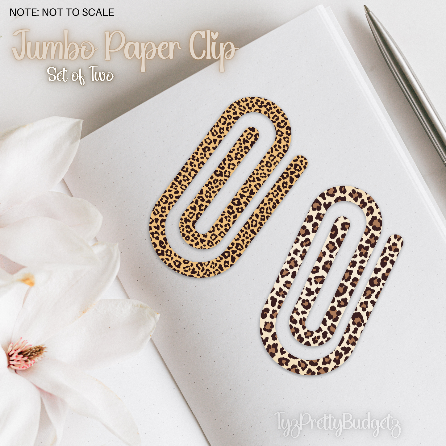 Animal Print Jumbo Paper Clip set of 2