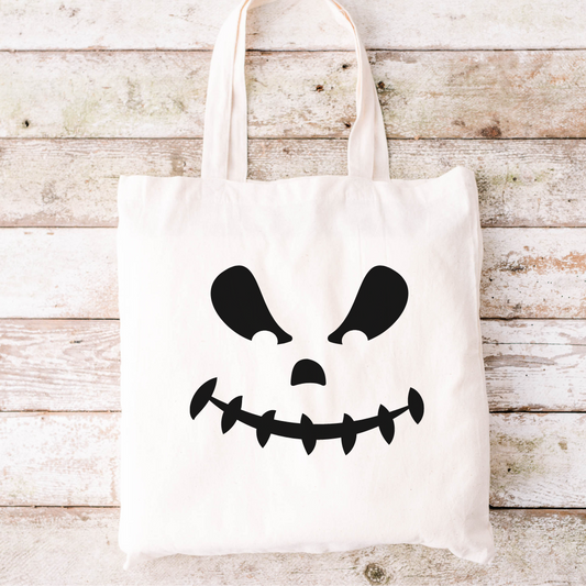 Pumpkin face tote bag