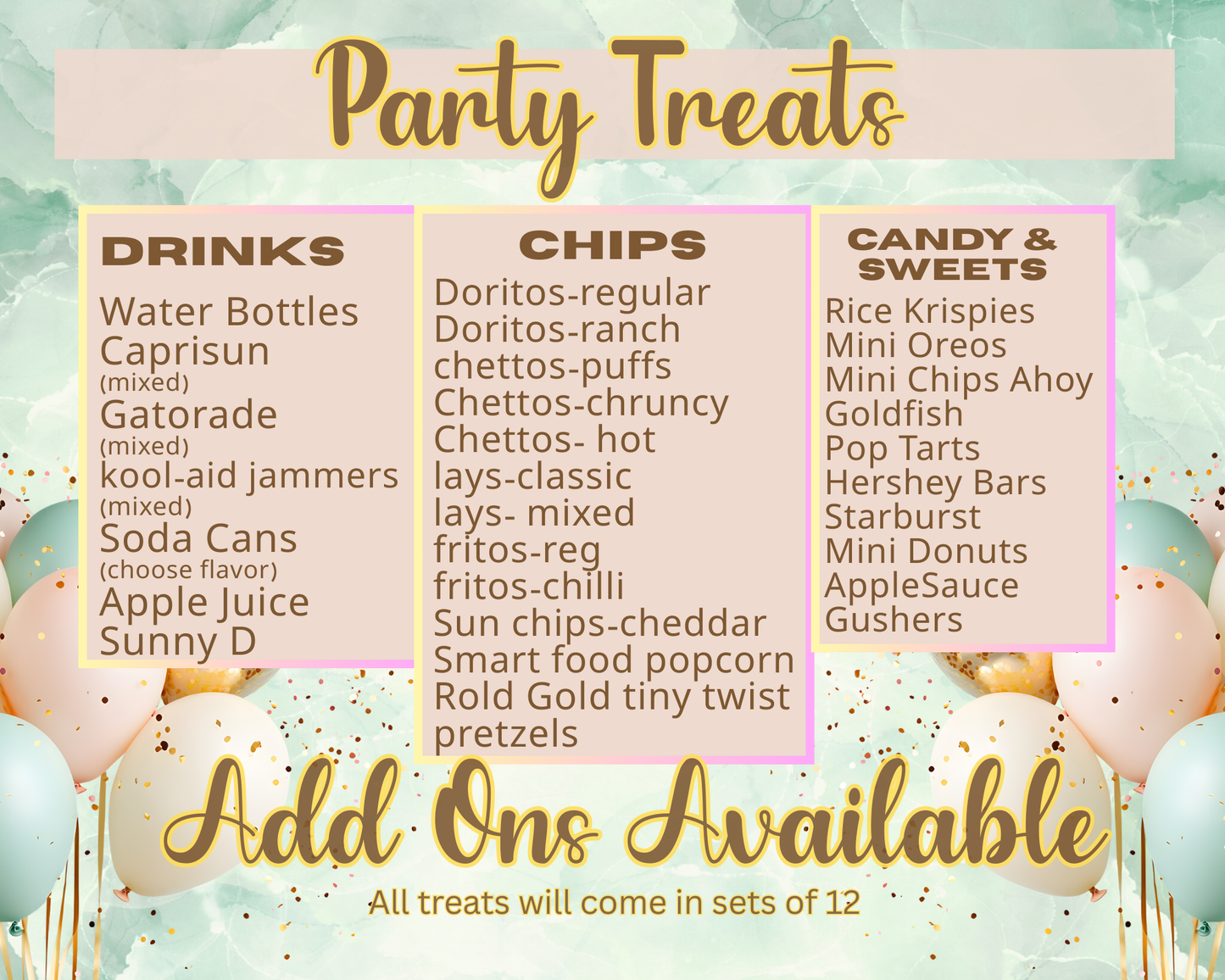 Party Favor package
