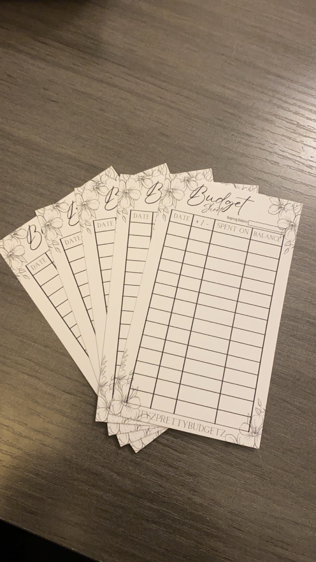 A7 BUDGET SHEETS