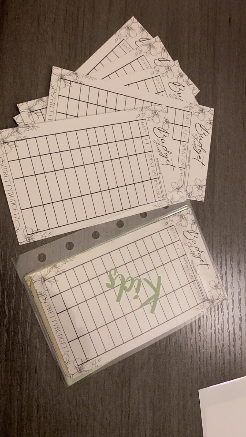 A7 BUDGET SHEETS