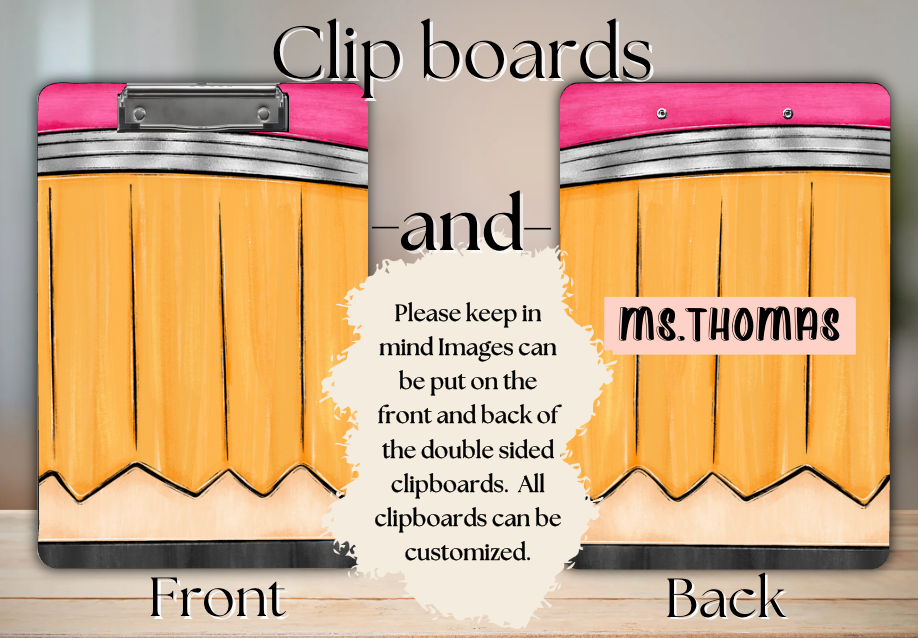 Pencil Teacher Clipboard