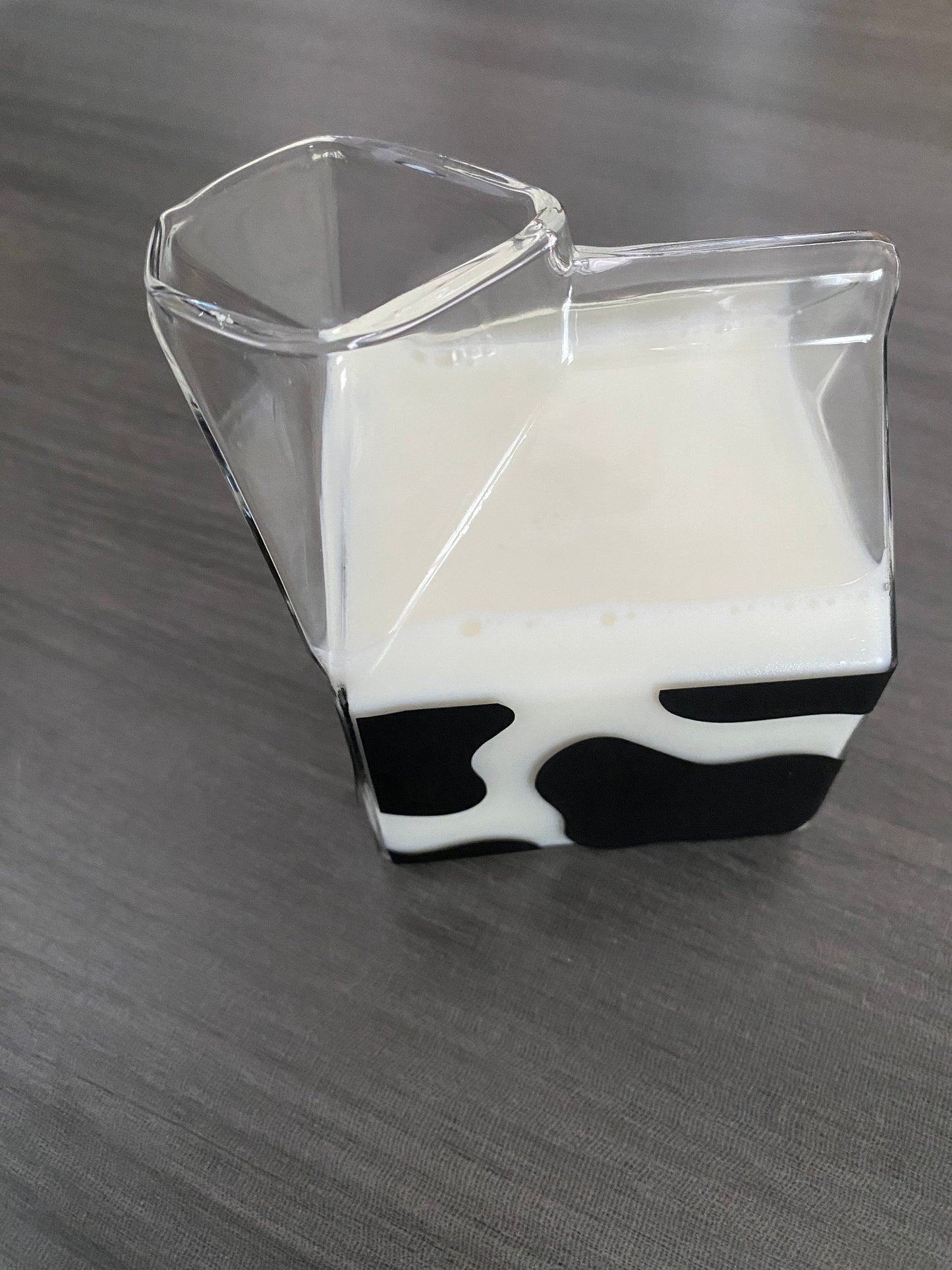 Cow pattern glass cup | Mini Glass Milk Box | half pint mini creamer jug | milk mug | 300ml glass | glass cup | tumbler | gift | glass gift